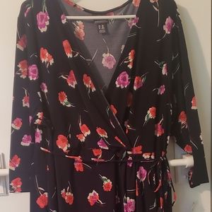 Floral navy maternity dress